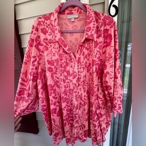 Woman Within Pink Tunic Top
